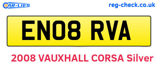 EN08RVA are the vehicle registration plates.