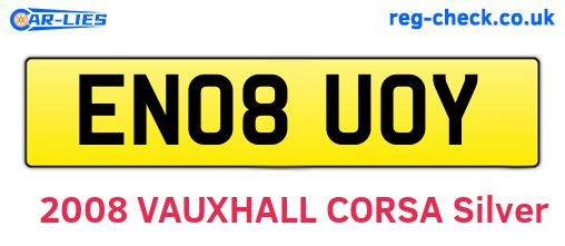 EN08UOY are the vehicle registration plates.