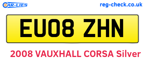 EU08ZHN are the vehicle registration plates.