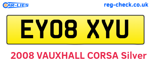 EY08XYU are the vehicle registration plates.