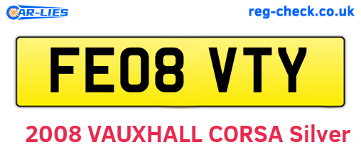 FE08VTY are the vehicle registration plates.