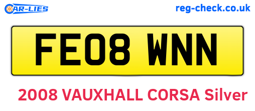 FE08WNN are the vehicle registration plates.