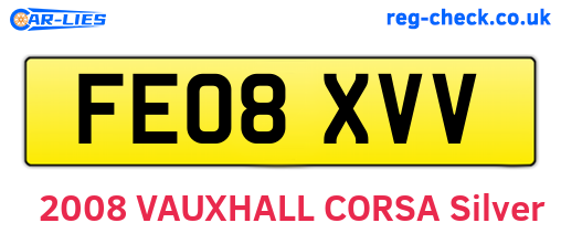 FE08XVV are the vehicle registration plates.