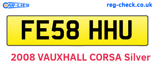 FE58HHU are the vehicle registration plates.