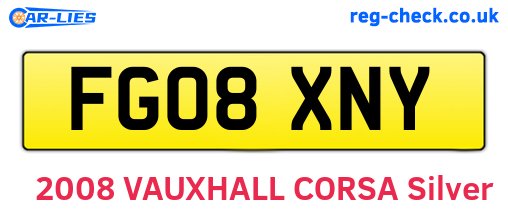 FG08XNY are the vehicle registration plates.