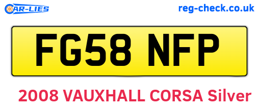 FG58NFP are the vehicle registration plates.