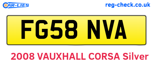 FG58NVA are the vehicle registration plates.