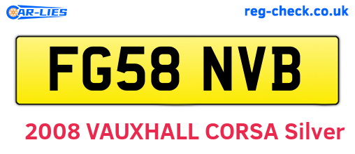 FG58NVB are the vehicle registration plates.