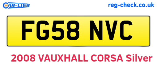 FG58NVC are the vehicle registration plates.