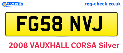FG58NVJ are the vehicle registration plates.