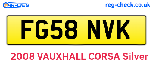 FG58NVK are the vehicle registration plates.