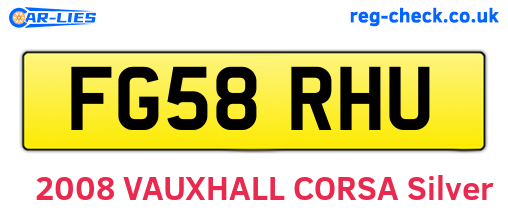FG58RHU are the vehicle registration plates.