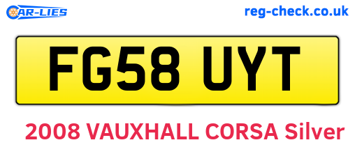 FG58UYT are the vehicle registration plates.