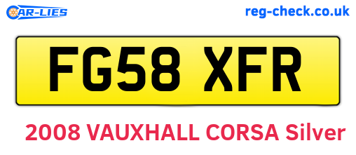 FG58XFR are the vehicle registration plates.