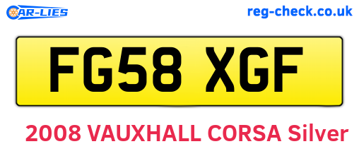FG58XGF are the vehicle registration plates.