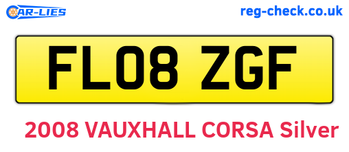 FL08ZGF are the vehicle registration plates.