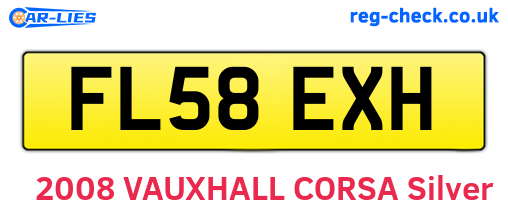 FL58EXH are the vehicle registration plates.
