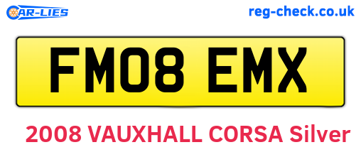 FM08EMX are the vehicle registration plates.
