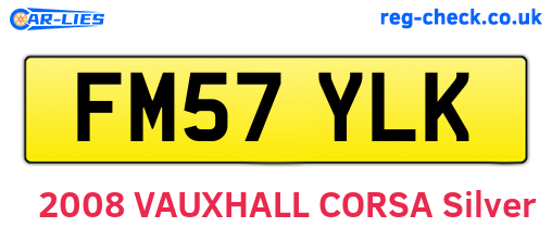 FM57YLK are the vehicle registration plates.