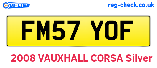 FM57YOF are the vehicle registration plates.