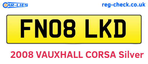FN08LKD are the vehicle registration plates.