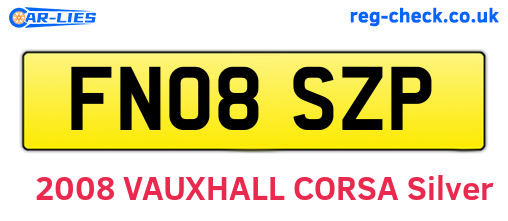 FN08SZP are the vehicle registration plates.