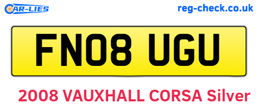 FN08UGU are the vehicle registration plates.