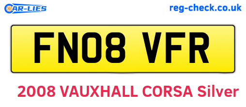 FN08VFR are the vehicle registration plates.