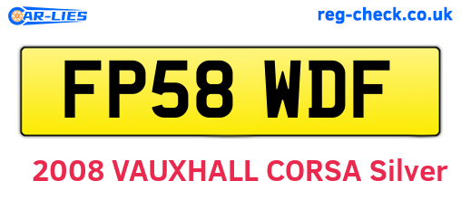 FP58WDF are the vehicle registration plates.