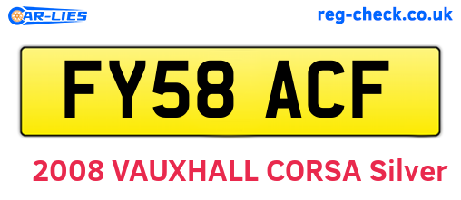 FY58ACF are the vehicle registration plates.