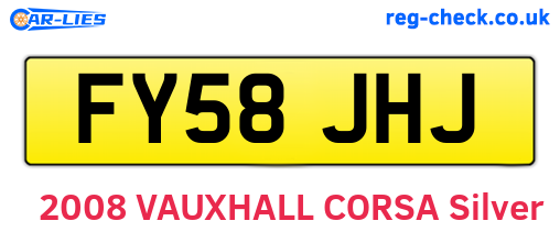 FY58JHJ are the vehicle registration plates.