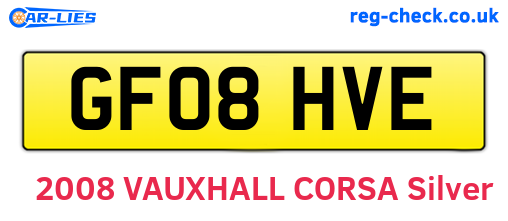 GF08HVE are the vehicle registration plates.