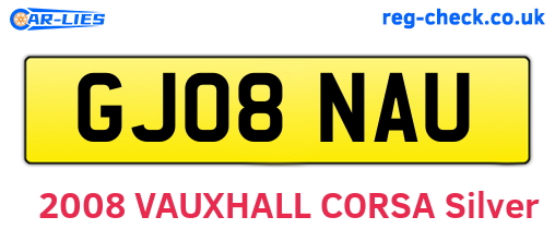 GJ08NAU are the vehicle registration plates.