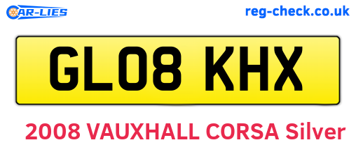 GL08KHX are the vehicle registration plates.