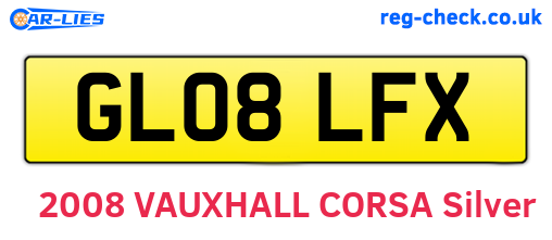GL08LFX are the vehicle registration plates.