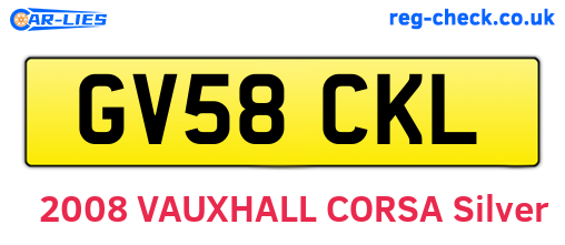 GV58CKL are the vehicle registration plates.