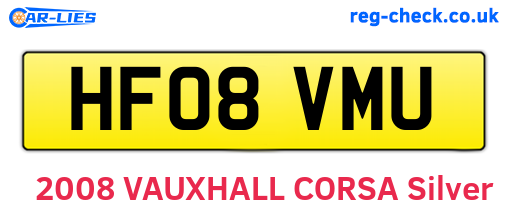 HF08VMU are the vehicle registration plates.