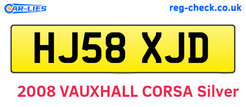 HJ58XJD are the vehicle registration plates.
