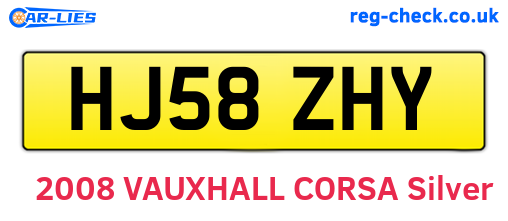 HJ58ZHY are the vehicle registration plates.