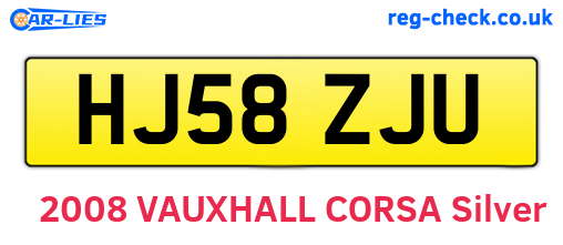 HJ58ZJU are the vehicle registration plates.