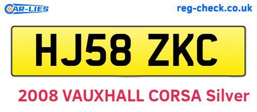 HJ58ZKC are the vehicle registration plates.