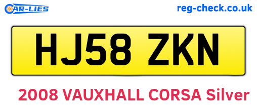 HJ58ZKN are the vehicle registration plates.
