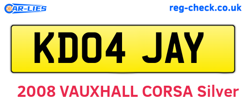 KD04JAY are the vehicle registration plates.