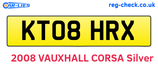 KT08HRX are the vehicle registration plates.