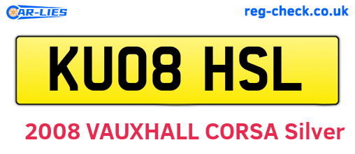 KU08HSL are the vehicle registration plates.
