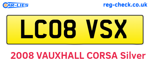 LC08VSX are the vehicle registration plates.