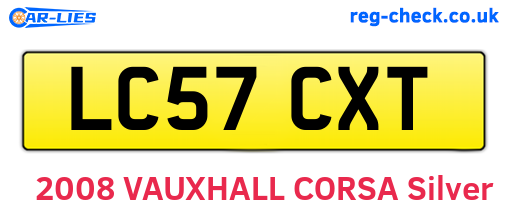 LC57CXT are the vehicle registration plates.
