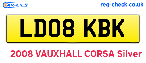 LD08KBK are the vehicle registration plates.
