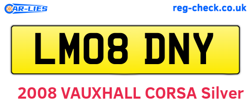 LM08DNY are the vehicle registration plates.