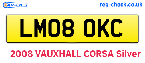 LM08OKC are the vehicle registration plates.